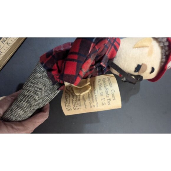 Stuart Inc Retired Man Doll Reading Newspaper In Plaid - Picture 8 of 8
